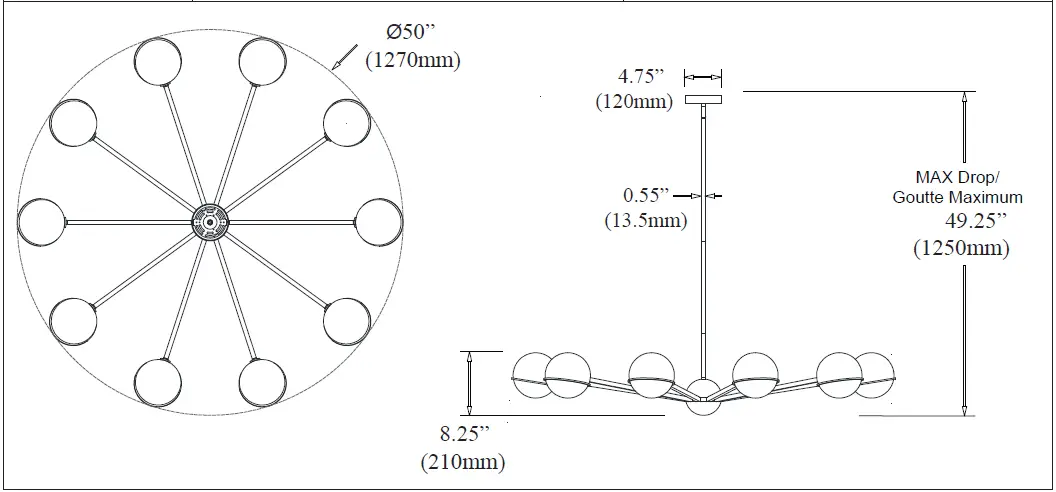 Dainolite-SOF-5010C-Sofia-10-Light-Black-Modern-Contemporary-Chandelier-FIG-2