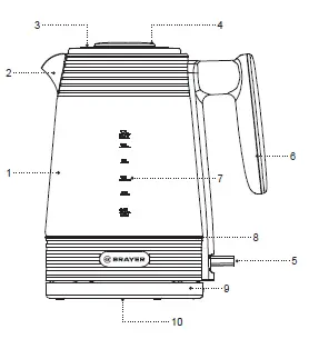 BRAYER BR1053 Electric Water Kettle 1