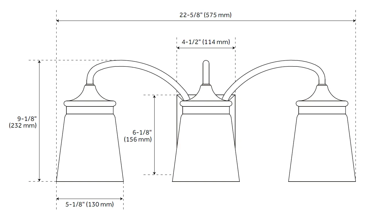 PARK HARBOR 453504 LA Maida Matte Black 3 Light Vanity Light 1