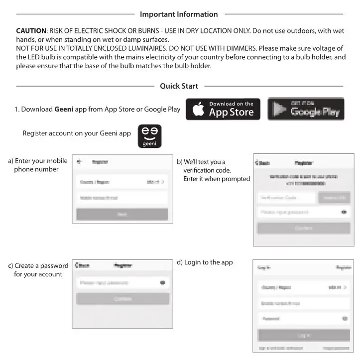 Merkury MI-BW905 Bright Spot Smart BR30 Wi-Fi LED White Light - Quick Start 1