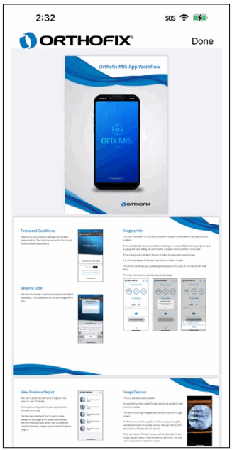 ORTHOFIX OFIX MIS App Workflow - Help