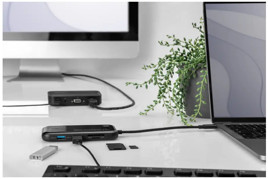 DIGITUS DA-70890 USB-C Docking Station with Wireless Video Extender 8 Port -- Features