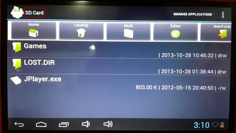 Step 2 Choose SD card