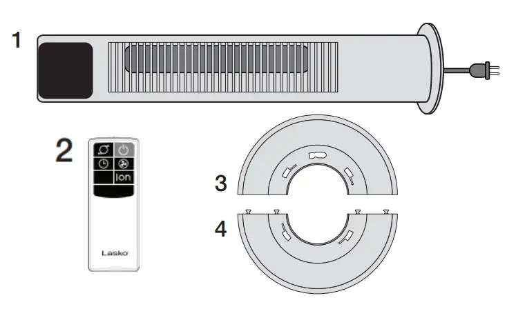Lasko T36550C Tower Fan with Remote Control - Partes