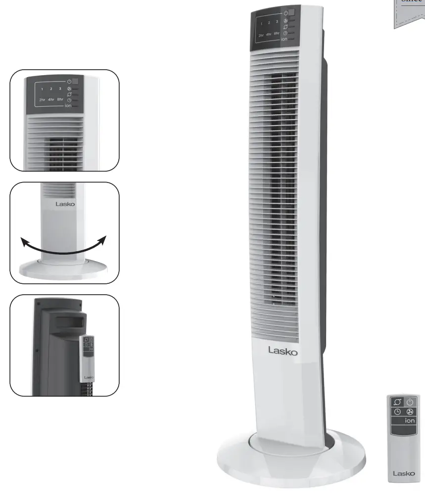 Lasko T36550C Tower Fan with Remote Control