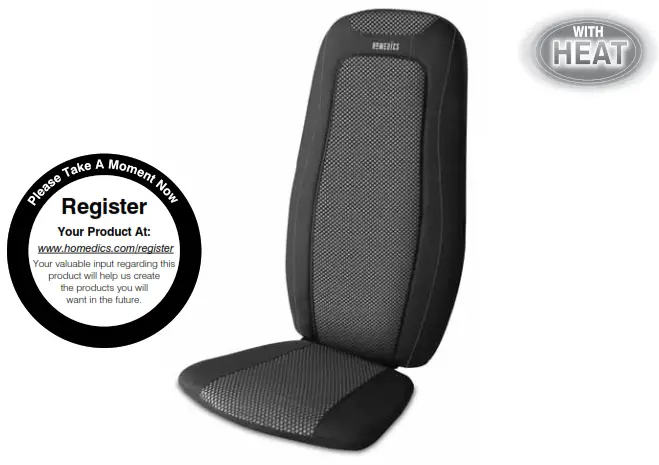 Homedics MCS-400H Extended Track Shiatsu Massaging Cushion Moving Massage Mechanism Instruction - massaging