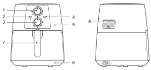 Midea MF TN35A 3 5 Litre Air Fryer - main parts