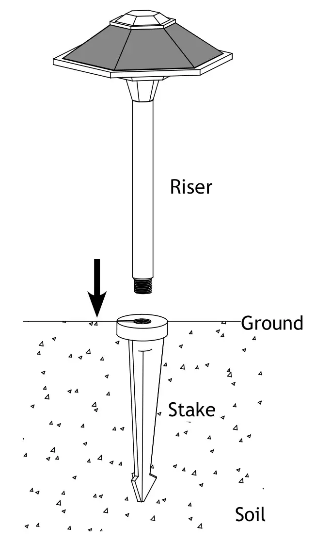 VSPL-1045-BBZ Low Voltage Landscape Lighting - Install Riser to Stake