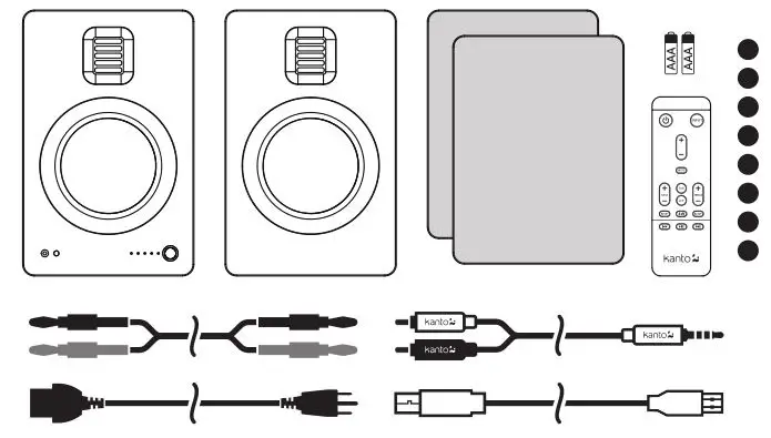 kanto TUK Powered Speakers - What’s in the Box.