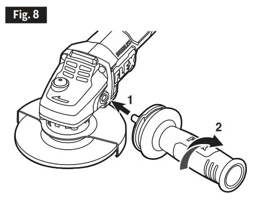 FLEX FX3171A 5 Inch Variable Speed Angle Grinder - INSTALLING THE AUXILIARY HANDLE