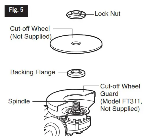 FLEX FX3171A 5 Inch Variable Speed Angle Grinder - TO INSTALL A WHEEL 2