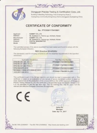 tpi 608BT Digital Manometer - Job Management 5