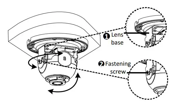 advidia M-46-FW Network Fixed Dome Cameras - Adjust the monitoring direction of the lens