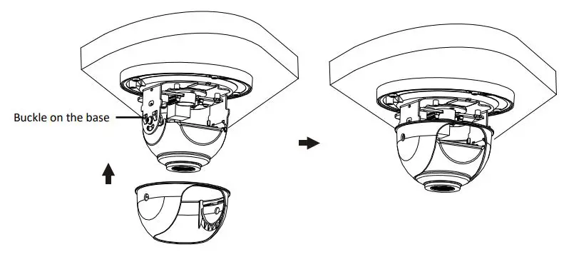 advidia M-46-FW Network Fixed Dome Cameras - Attach the lining and lock it into the buckle on the base