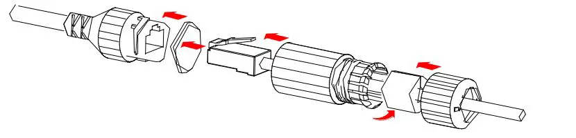 advidia M-46-FW Network Fixed Dome Cameras - Install the supplied waterproof components to the network cable in sequence