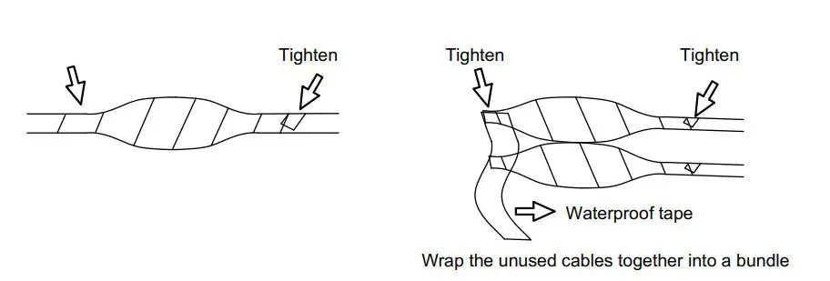 advidia M-46-FW Network Fixed Dome Cameras - Tighten the tape at both ends to prevent water leakage