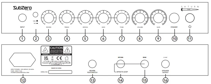 SubZero SZ-SATURN-15VRH Saturn 15VRH Amplifier Head-fig2