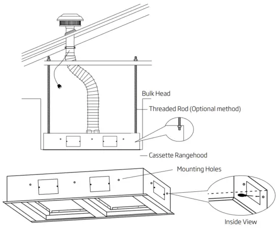 schweigen SCC1000 S 1000mm Silent Cassette Rangehood - ceiling mounts1