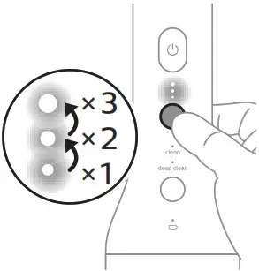 PHILIPS 2000 Series Sonicare Cordless Power Flosser - Modes and intensities 3