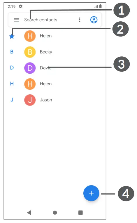TCL L10 Lite Smart Phone - create contacts