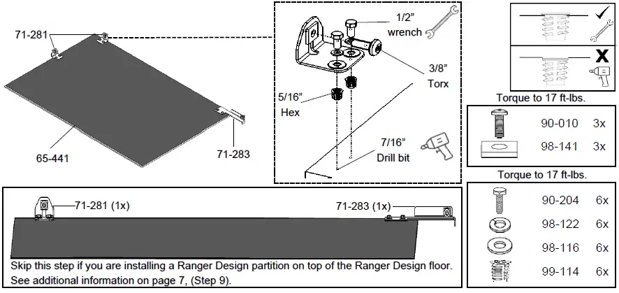 RANGER DESIGN 6541-FTL No-Drill Ford Transit 148 Floor-FIG7