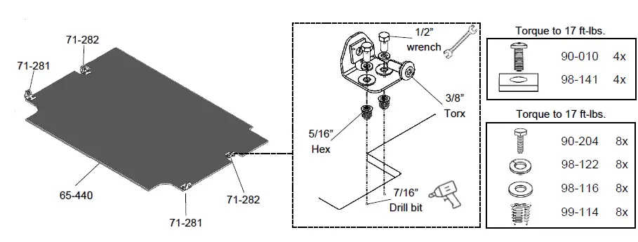 RANGER DESIGN 6541-FTL No-Drill Ford Transit 148 Floor-FIG8