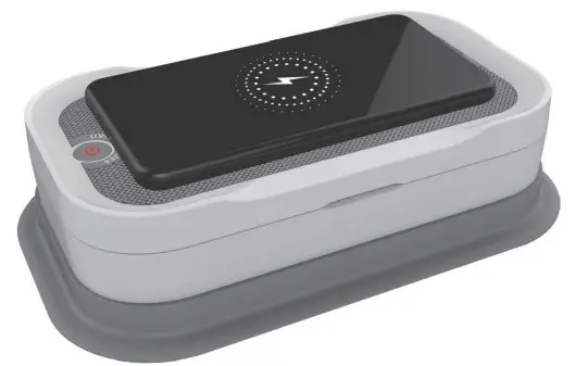 Dual UVS10W In-Car Phone Sanitizer with Wired and Wireless Phone -charging