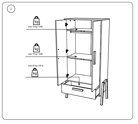 BabyStyle Arendelle Double Wardrobe-23