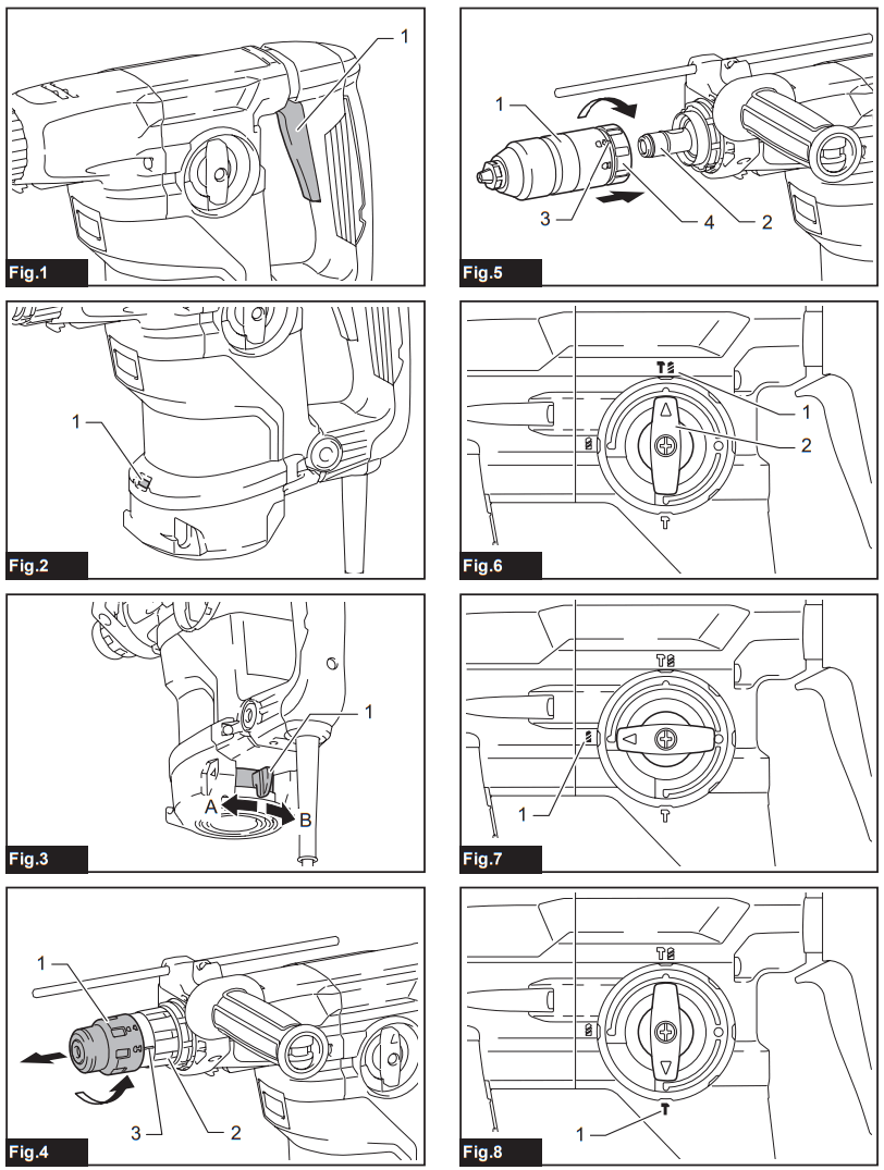 Makita HR3011FC Combination Hammer - Fig.1
