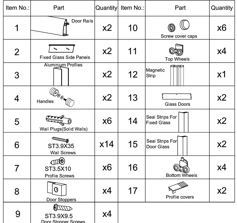 Quadrant Shower Enclosure -fittings