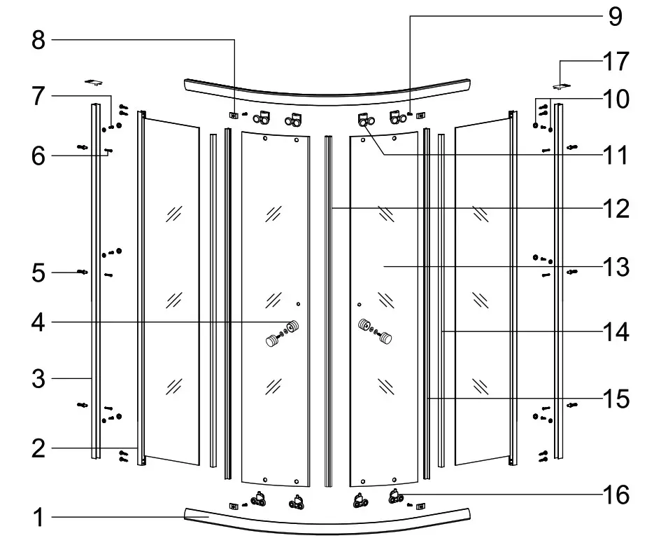 Quadrant Shower Enclosure -identificaon