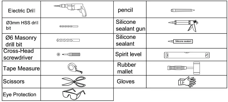 Quadrant Shower Enclosure -tools