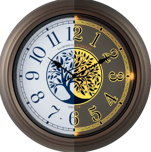 La Crosse-435-3239-15.5-Inch-Indoor-Outdoor-Lighted-Leaves-Wall-Clock-product-image