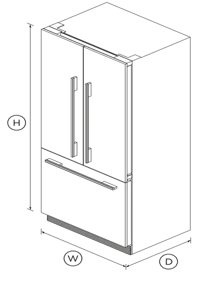 FISHER PAYKEL RS80A2 80cm Integrated French Door Refrigerator - fig