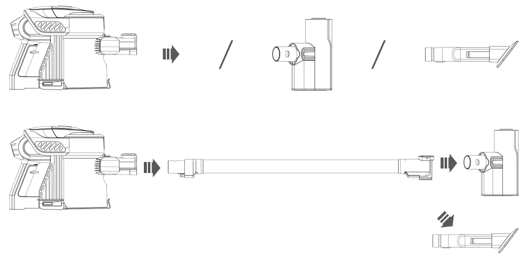 womow Cordless Vacuum Cleaner - Push the crevice too