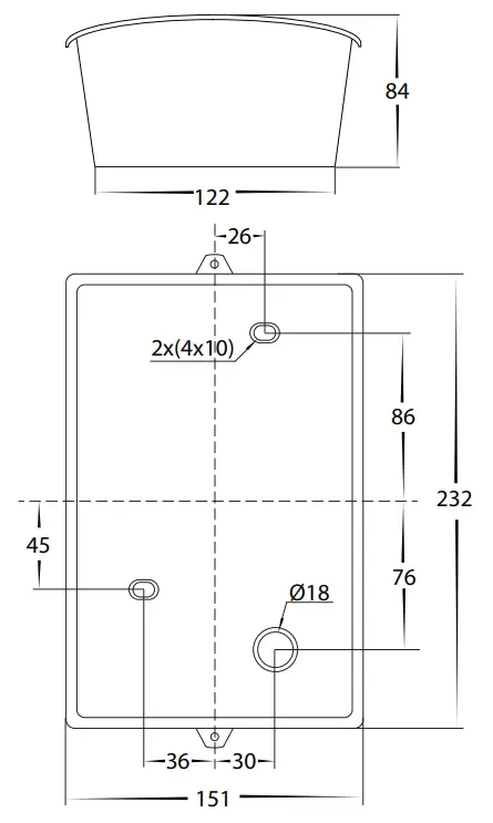 HAVIT Lighting HV36042T Mask Wall Light - Dimensions