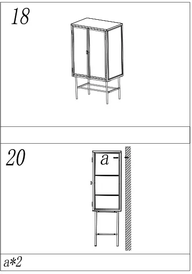UNBRANDED ZQ-W68743734 Retro Black Fluted Glass High Cabinet Storage Side Board - 12