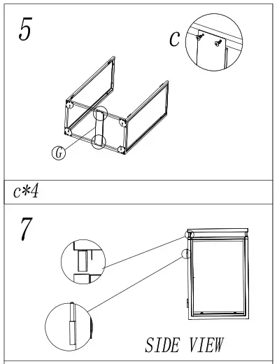 UNBRANDED ZQ-W68743734 Retro Black Fluted Glass High Cabinet Storage Side Board - 5