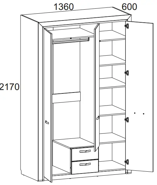 anrex 3D2S Olivia Cabinet