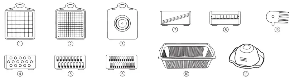 SHAQ B425166 Vegetable Chopper - PARTS OVERVIEW