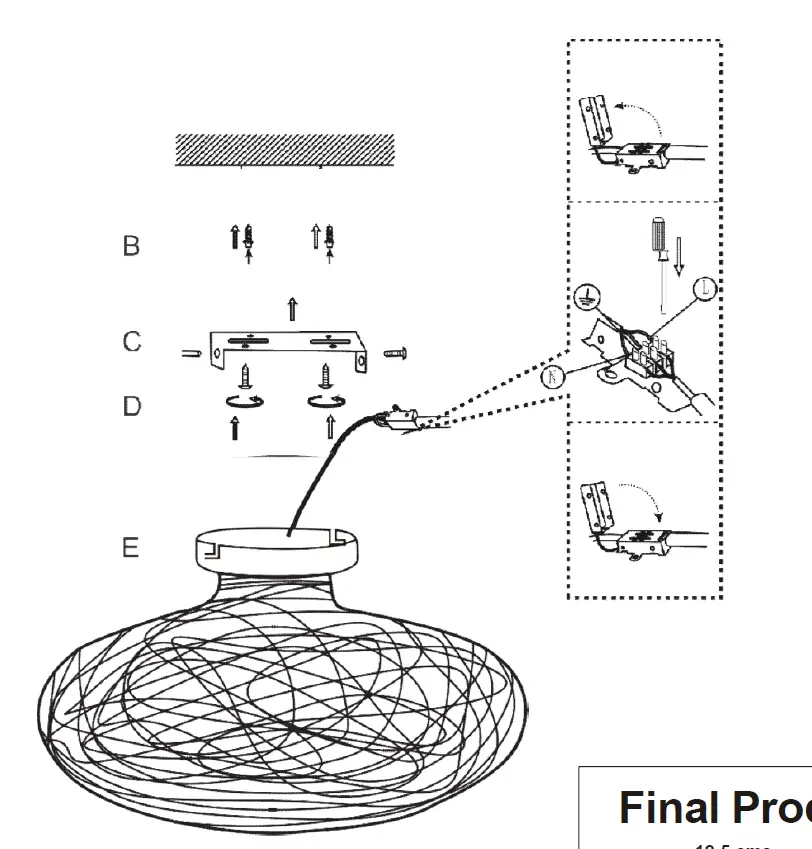 QAZQA 104533 Sarella CL 1 Black Oval Ceiling Lamp 1