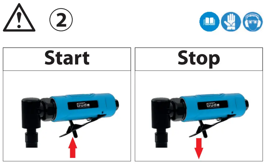 Gude 40125 Pneumatic Angle Die Grinder - Figure 3