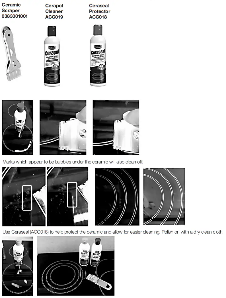 Electrolux EHI321BEA 30cm UltimateTaste 300 2 Zone Induction Cooktop - CARE AND CLEANING