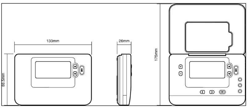 Honeywell CM701 PROGRAMMABLE THERMOSTAT - DIMENSIONS