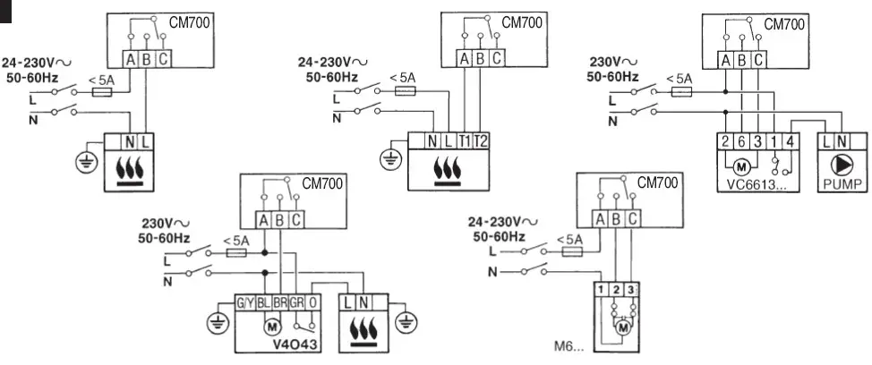 Honeywell CM701 PROGRAMMABLE THERMOSTAT - wiring