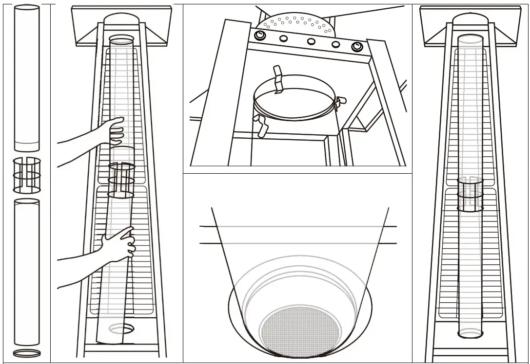 electriQ EQODHFLGR Pyramid Flame Tower Outdoor Gas Patio Heater - STEP 10