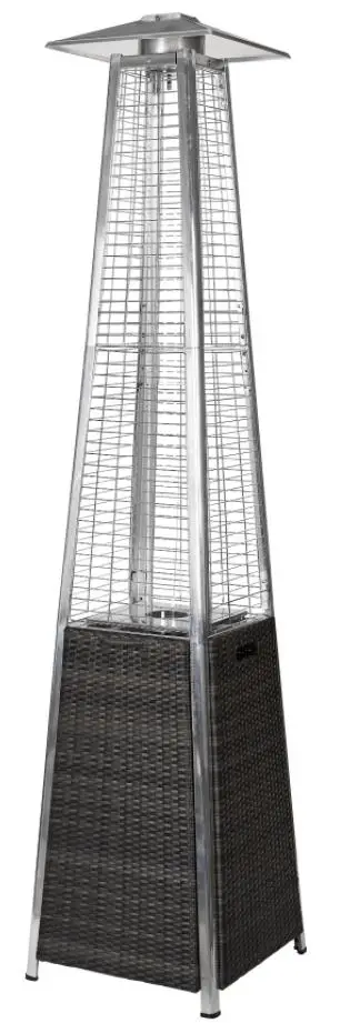 electriQ EQODHFLGR Pyramid Flame Tower Outdoor Gas Patio Heater