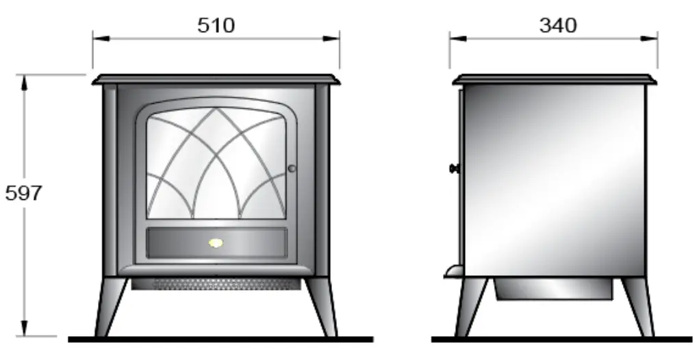 Dimplex RITZ20W Ritz 2kW Optiflame Portable Electric Fire - Fig