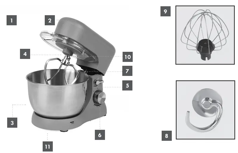 PROGRESS GO BAKE 1300W Stand Mixer - fig 1