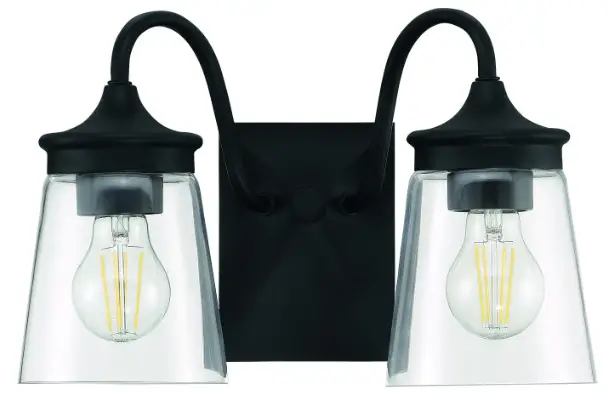 PARK HARBOR 453506 LA Maida Matte Black 2 Light Vanity Light